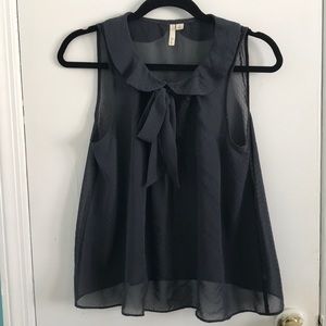 Sheer Navy Peter Pan Collar Tank